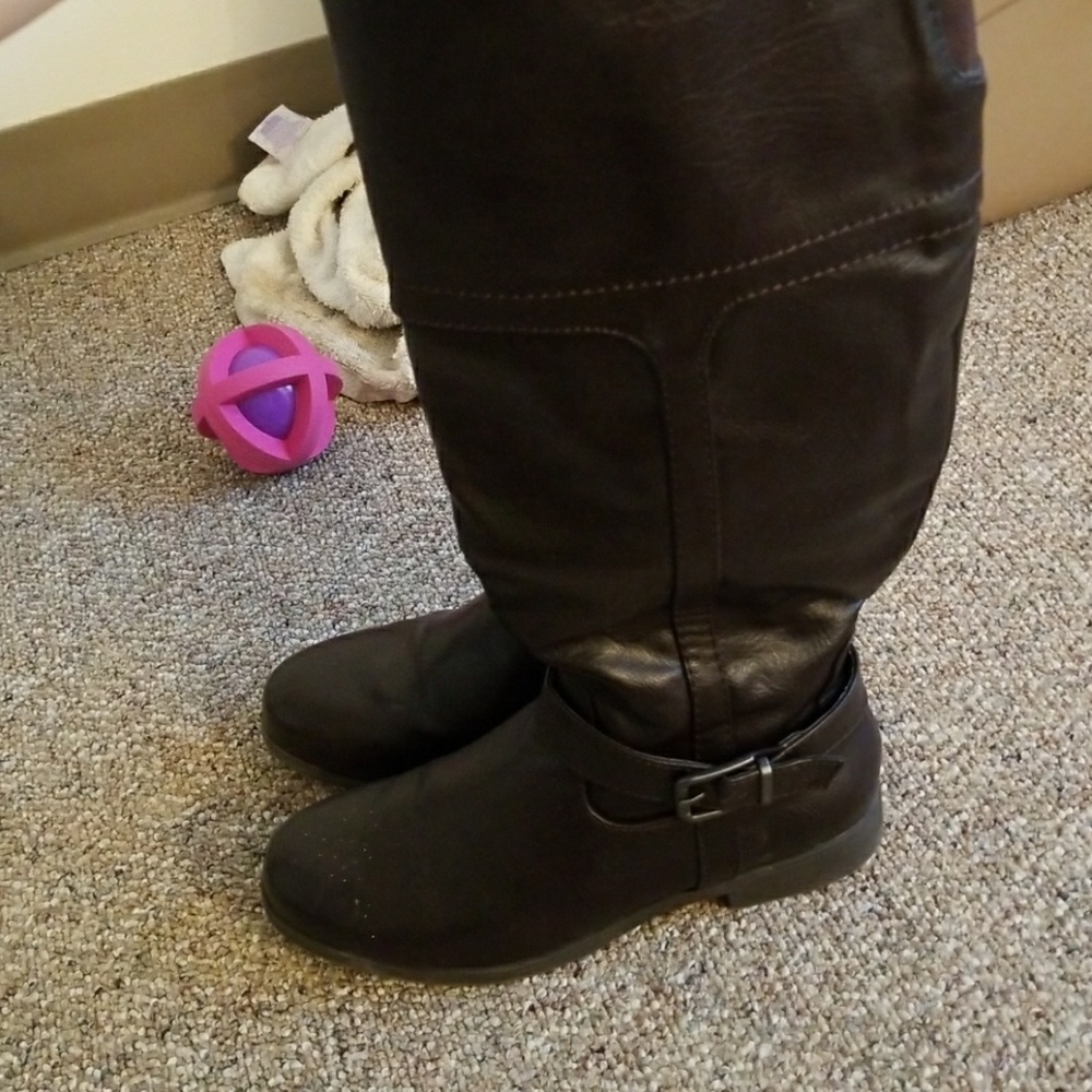Dark brown knee high boots